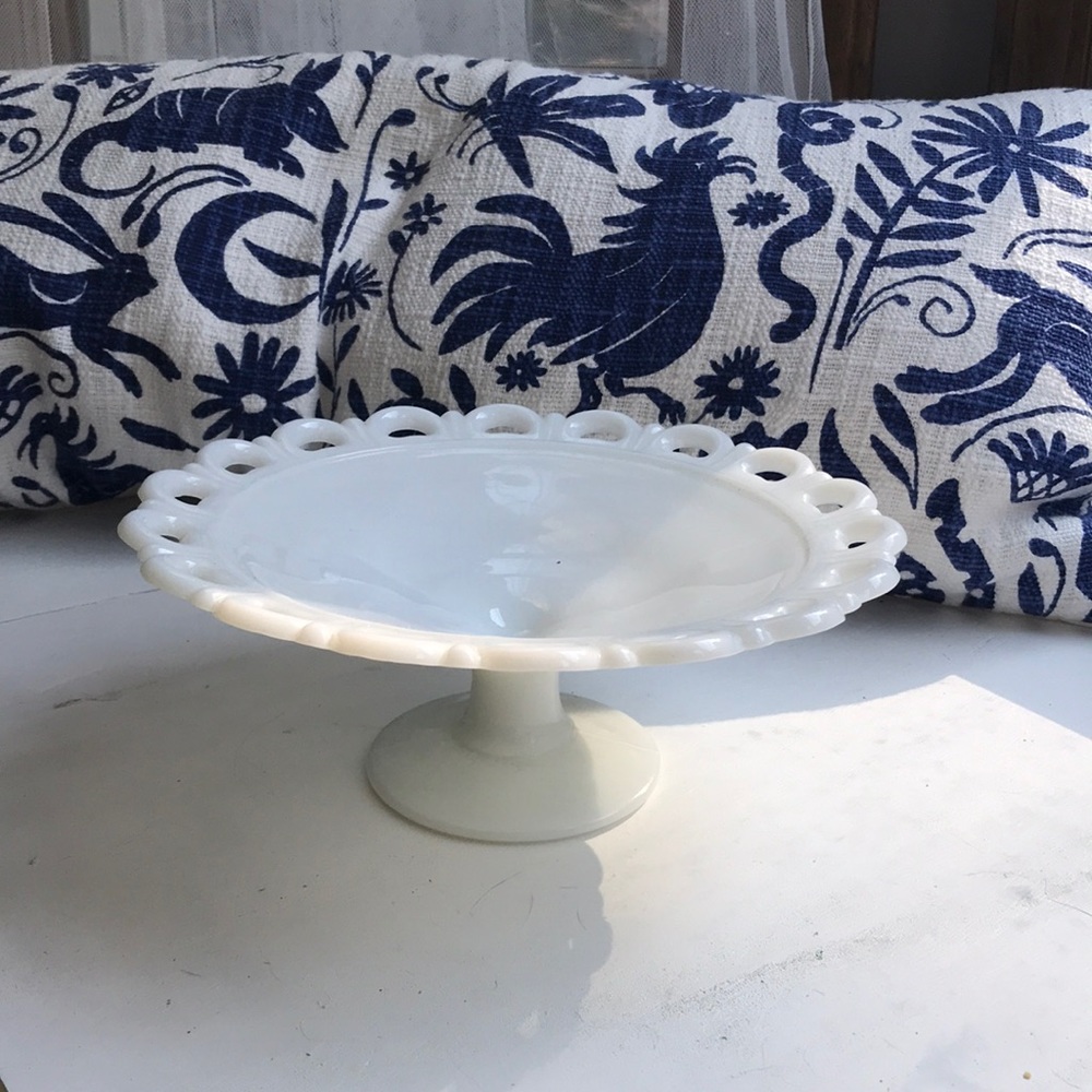 Milk glass Pedestal Bowl